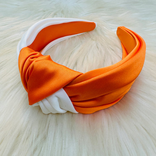Orange and White Headband