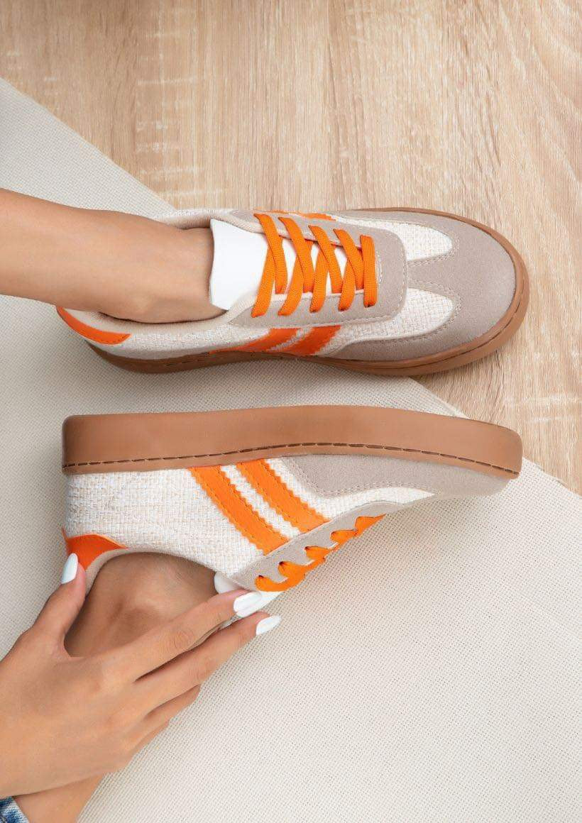 Orange Stripe Sneakers