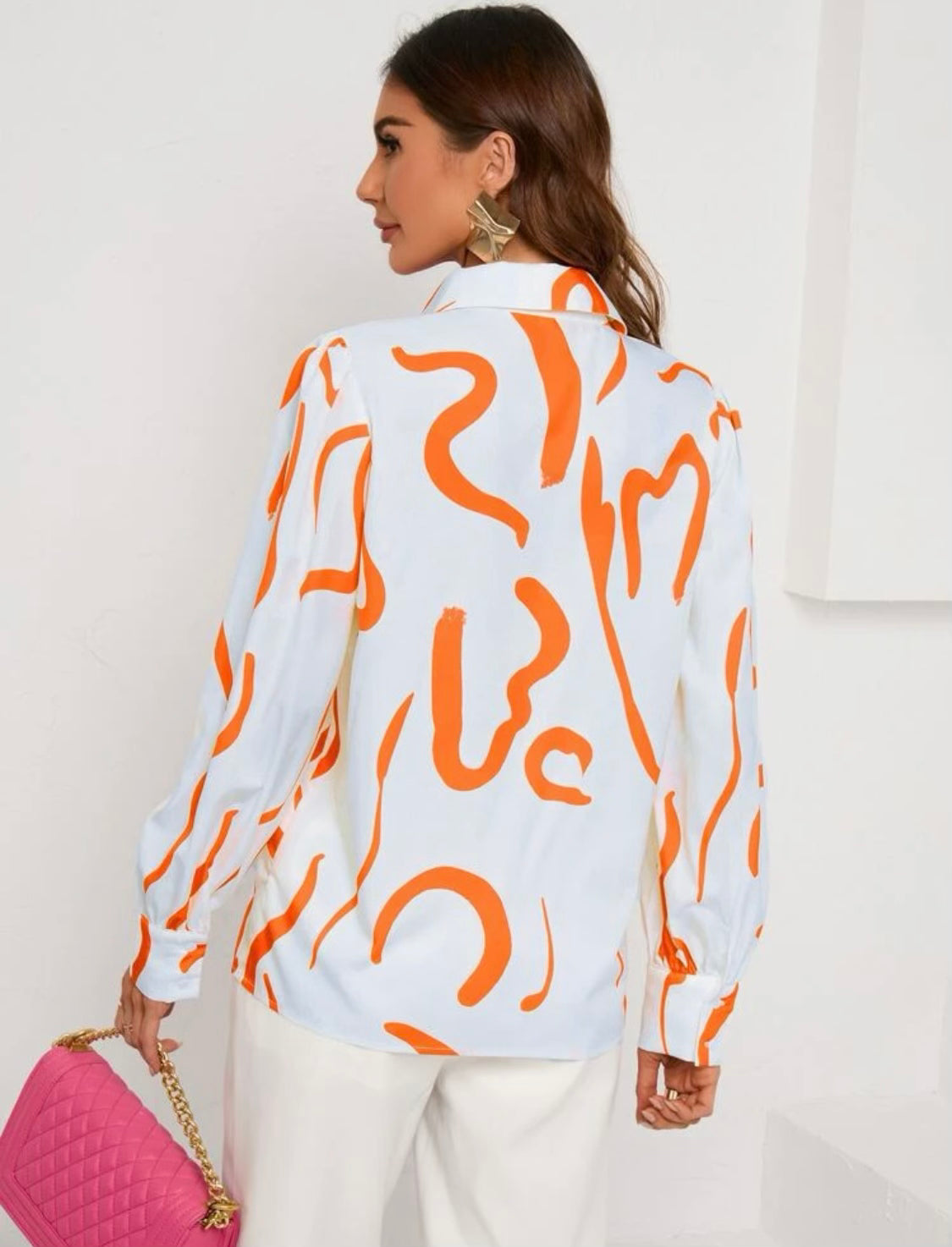 Long Sleeve Orange and White
