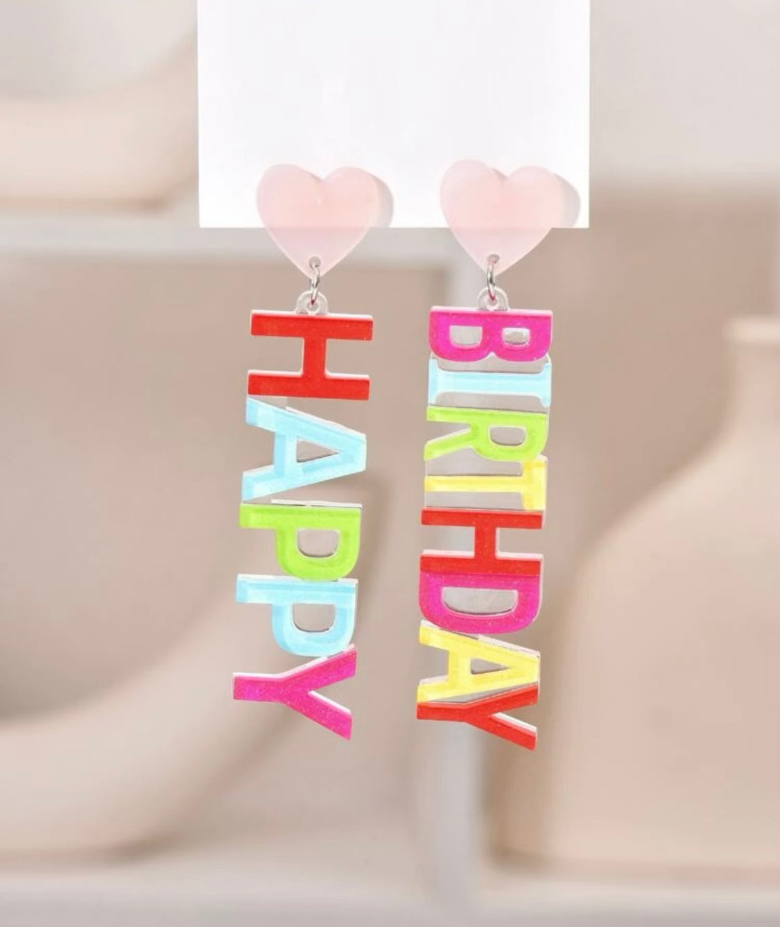 Happy Birthday Heart Earrings