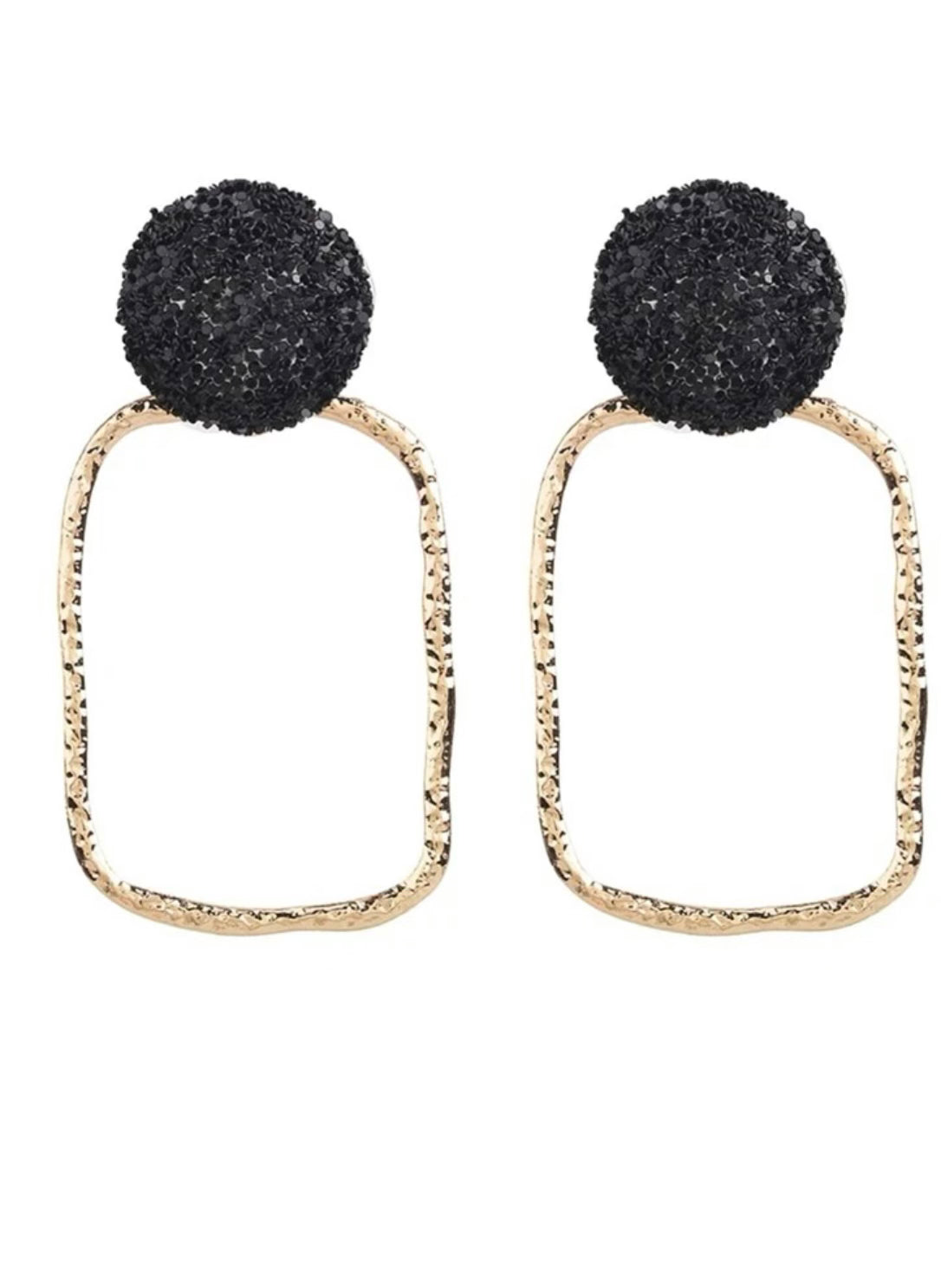 Textured Geometric Drop Earrings