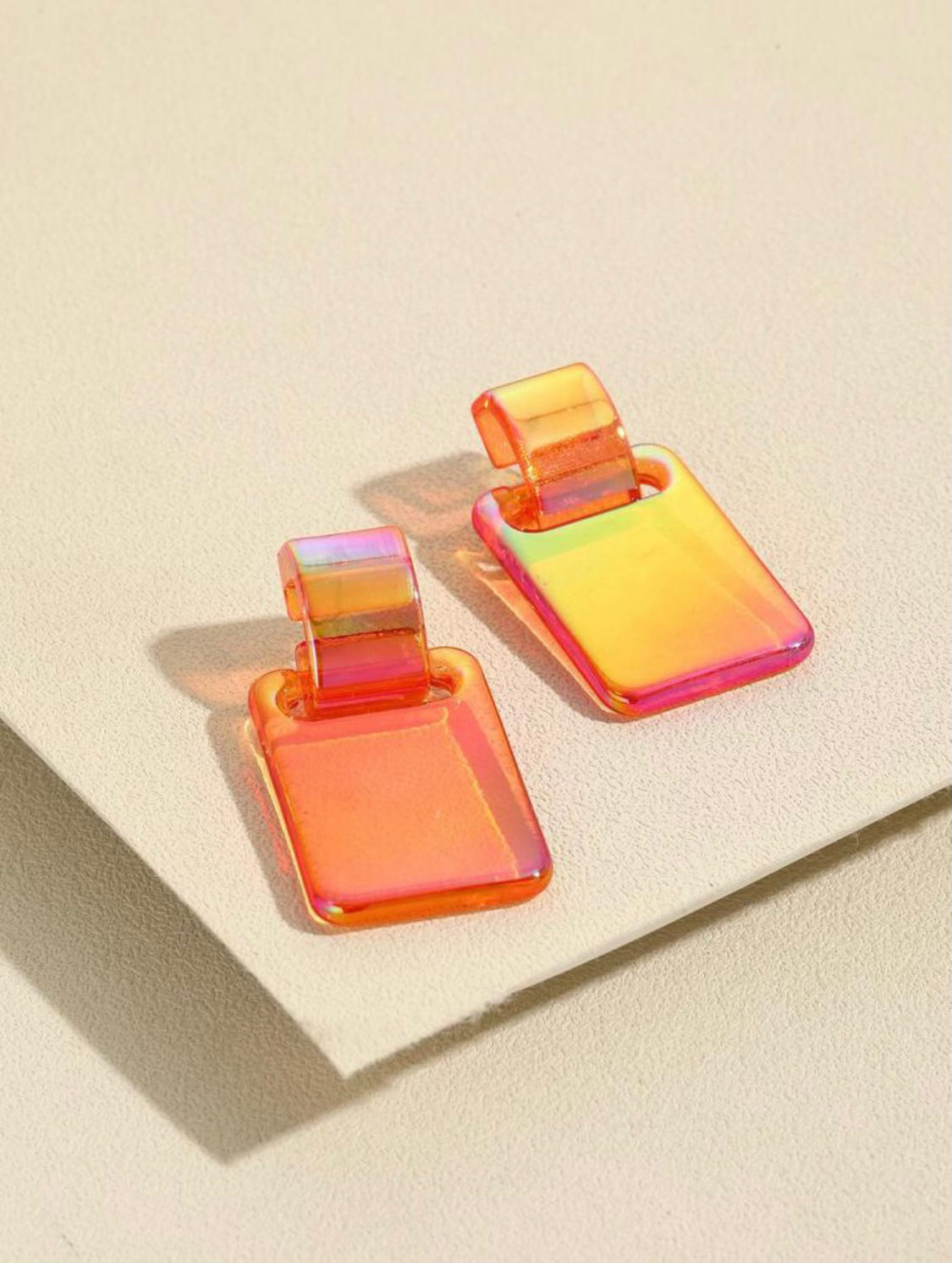 Orange Ombre Resin Earrings