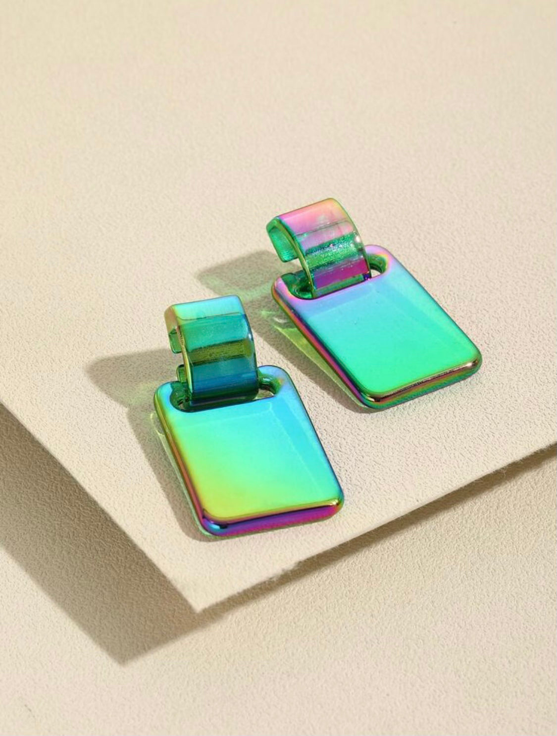 Green Ombre Resin Earrings
