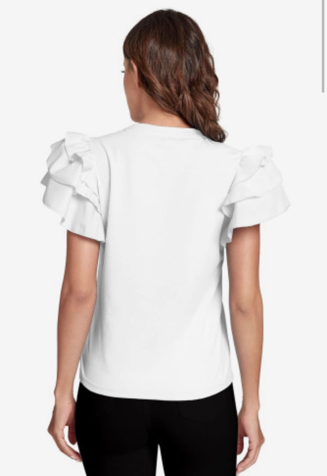 White Flutter Sleeve Tee