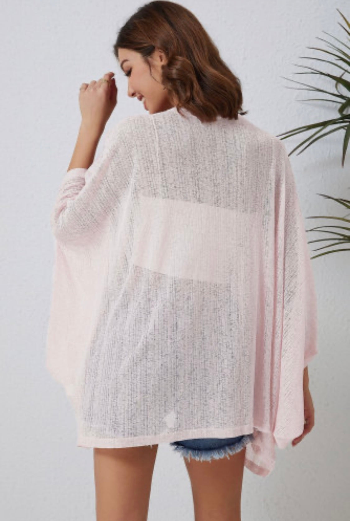 Pink Sheer Lightweight Cardigan
