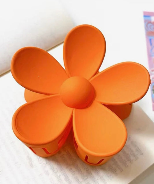 Orange Flower Hair Clip
