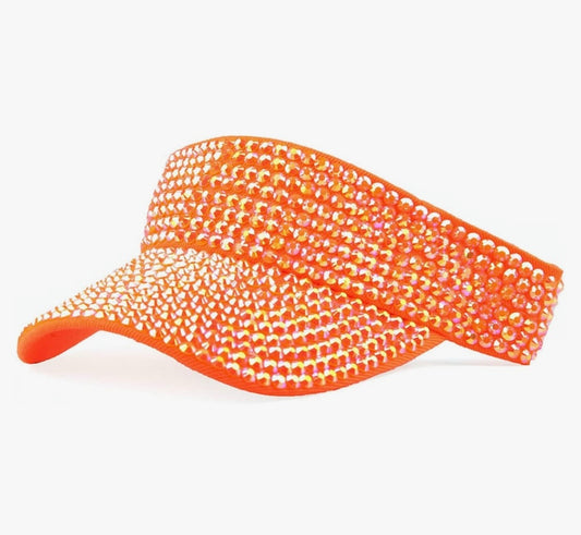 Orange Rhinestone Visor