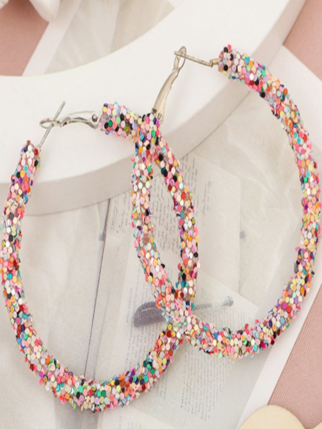Dark Multi Glitter Hoops