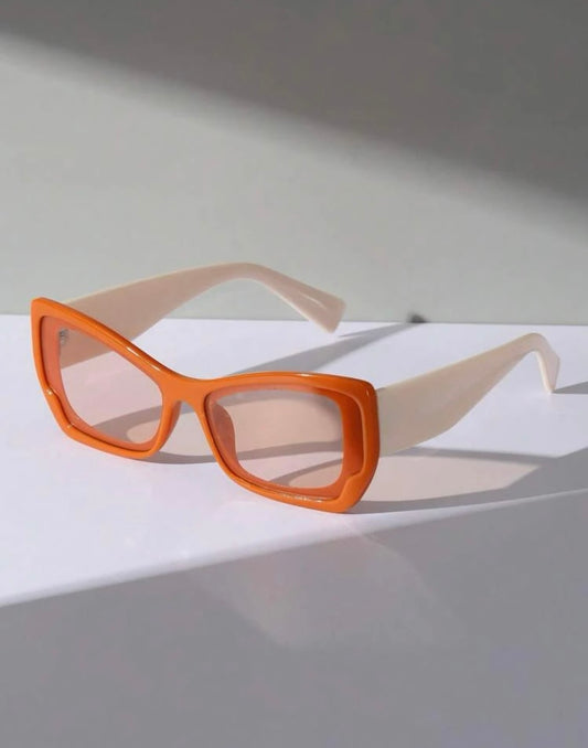 Orange and White Cat Eye Sunglasses