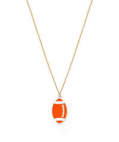 Orange Football Necklace