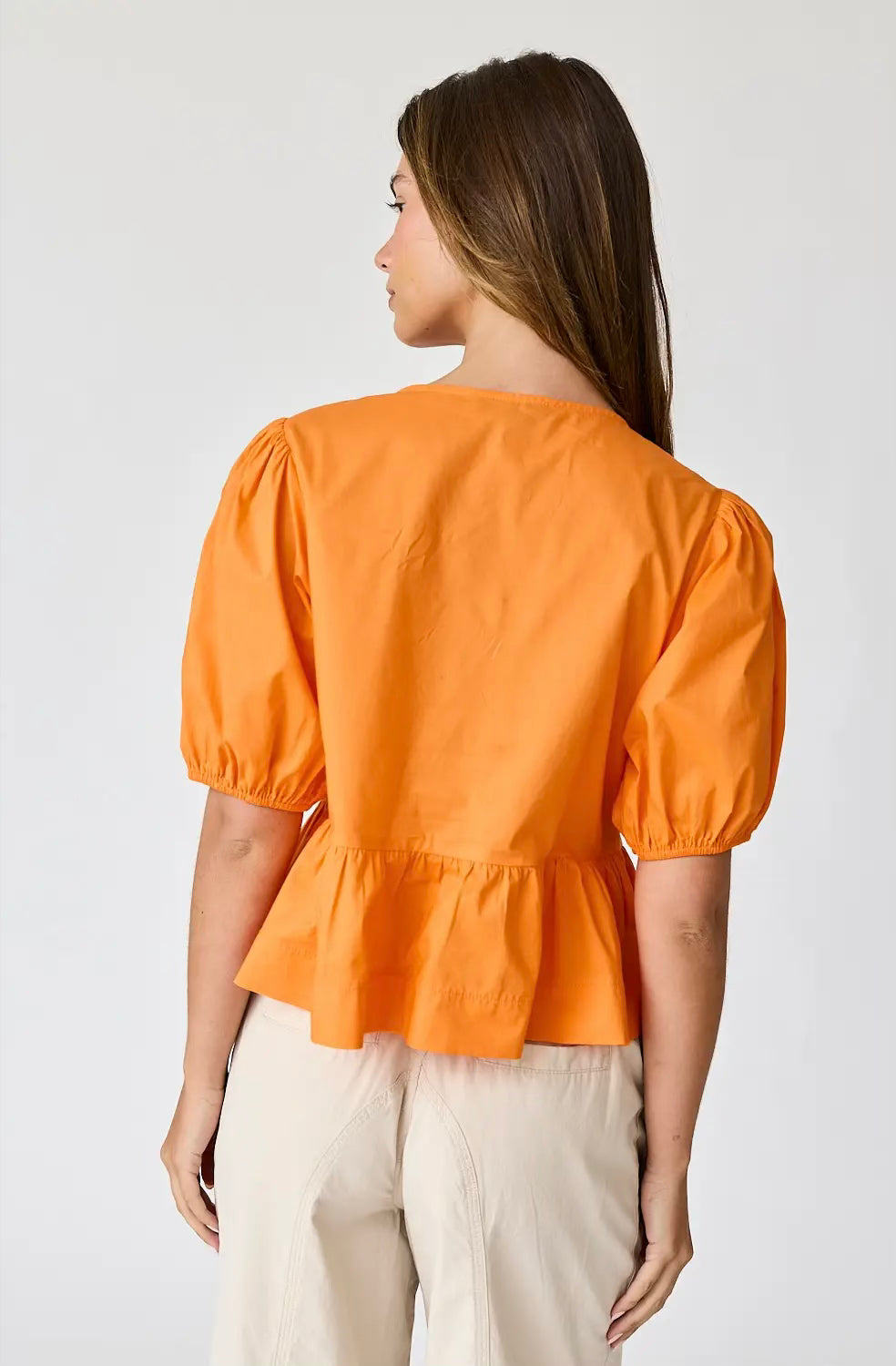Orange Cotton Bow Tie Front Top