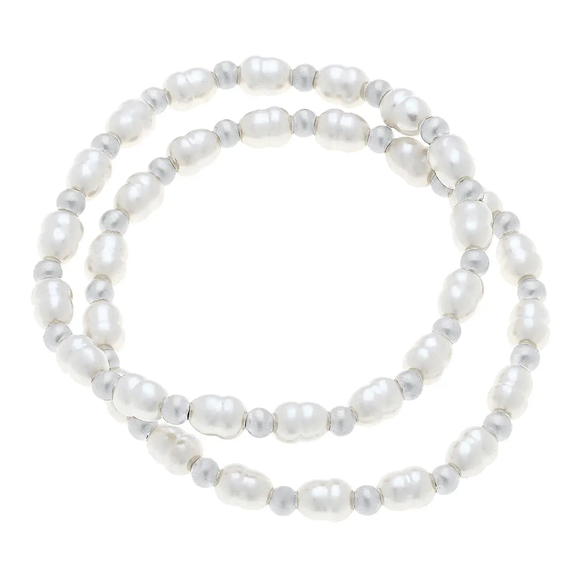 Carly Ball Bead and Pearl Stretch Bracelet