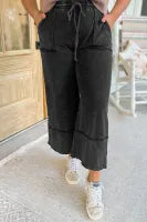 Curvy Mineral Wash Crop Pants