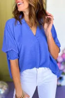 Cornflower Blue Airflow Smocked Sleeve