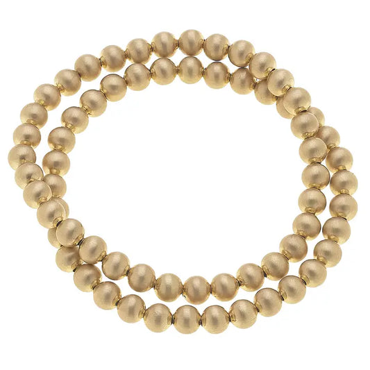 Cypress Ball Bead Satin Gold Bracelet