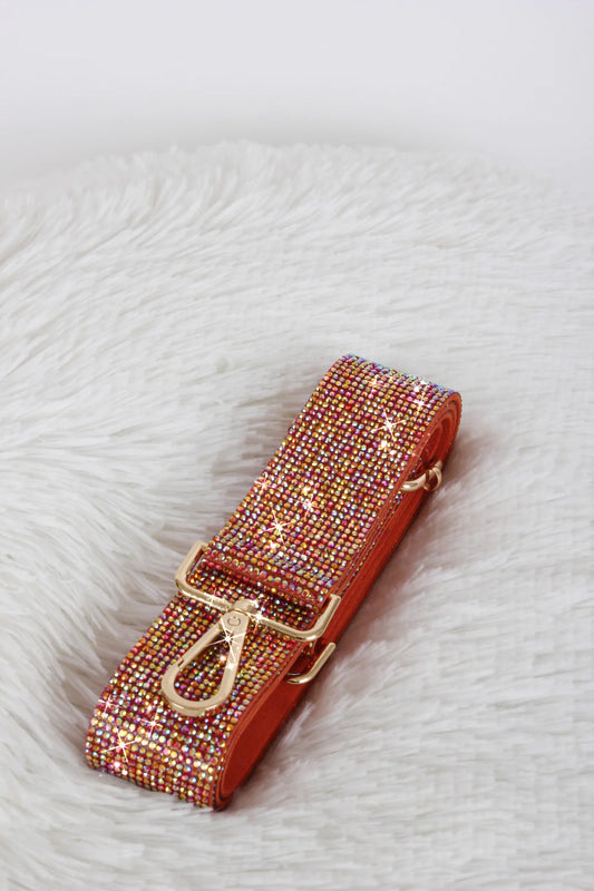 Orange Sparke Rhinestone Purse Strap