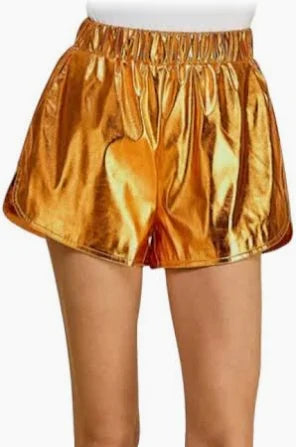 Orange Metallic Shorts