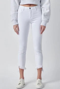 Cello White Frayed Hem  High Rise