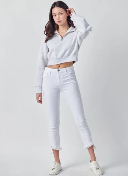 Cello White Frayed Hem  High Rise