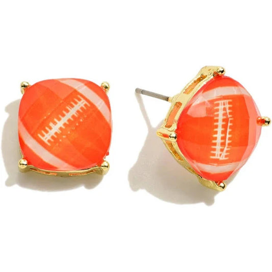 Orange Geometric Football Studs