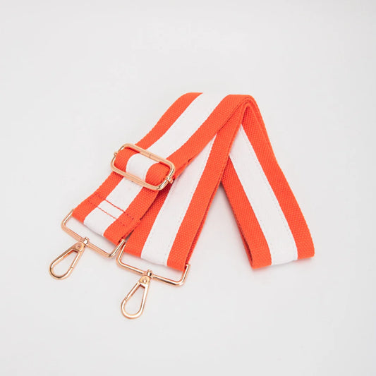 Orange and White Striped Purse Straps