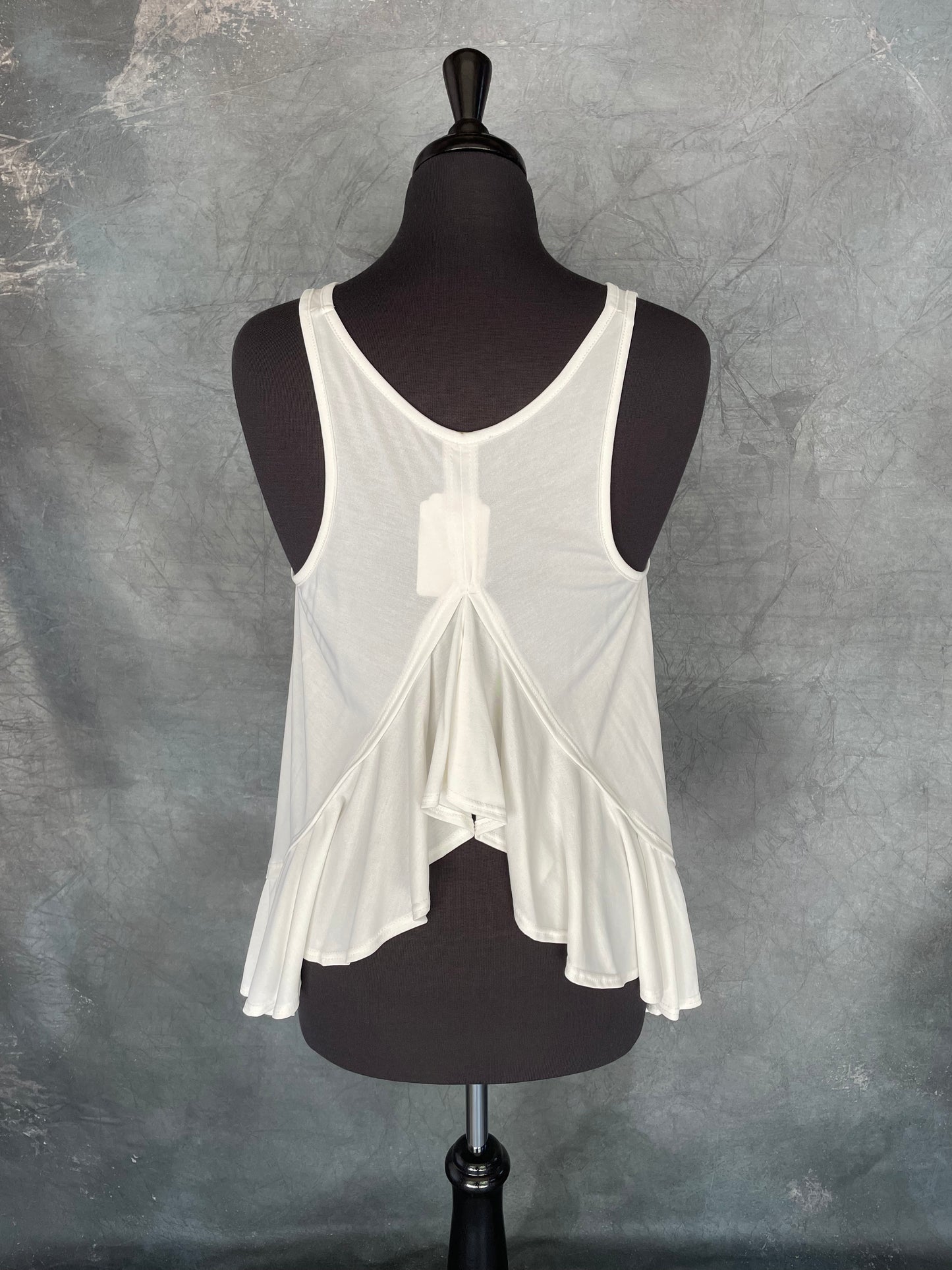 White Back Ruffle Tank Top