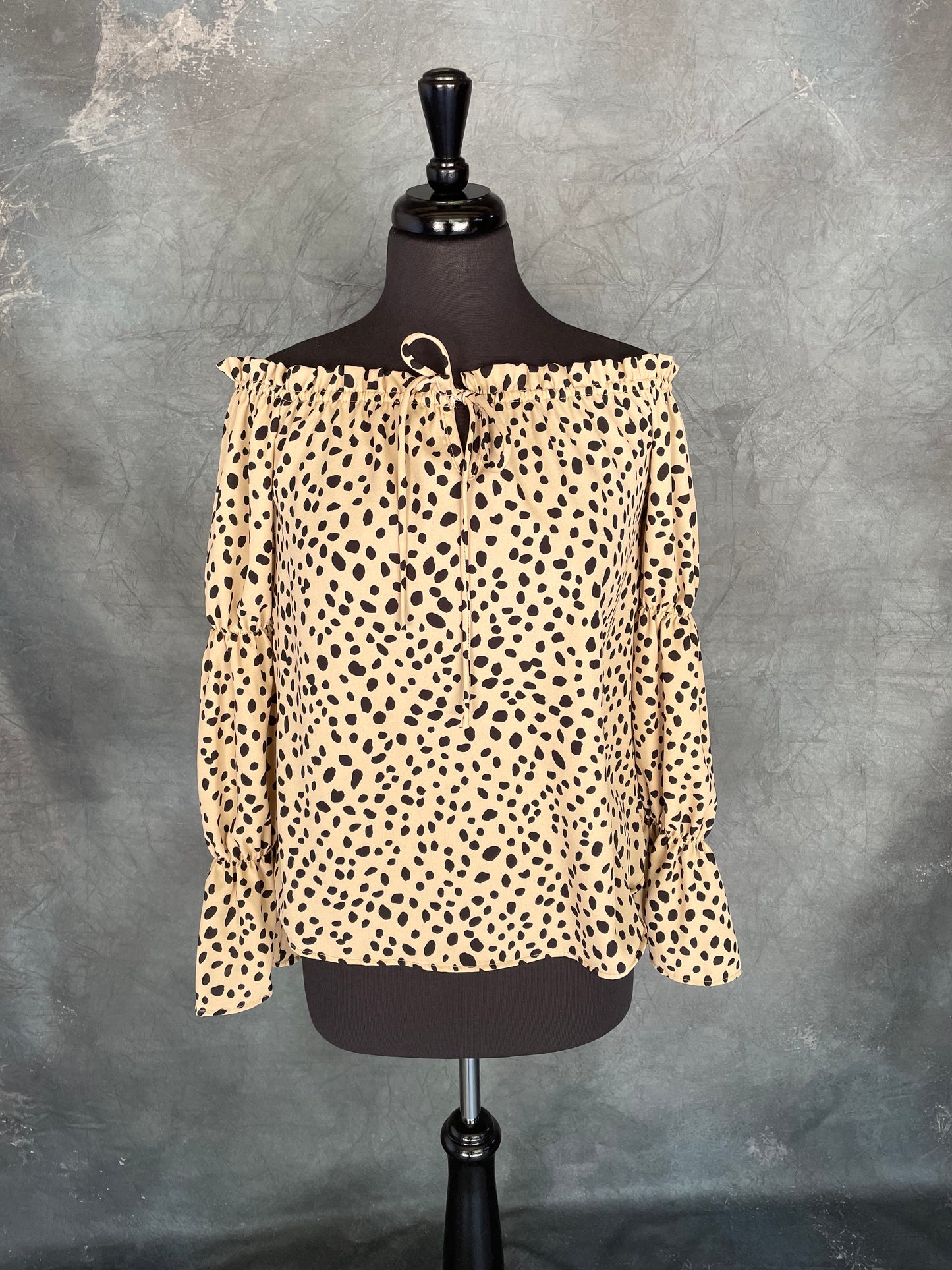 Cheetah Print Off The Shoulder Top