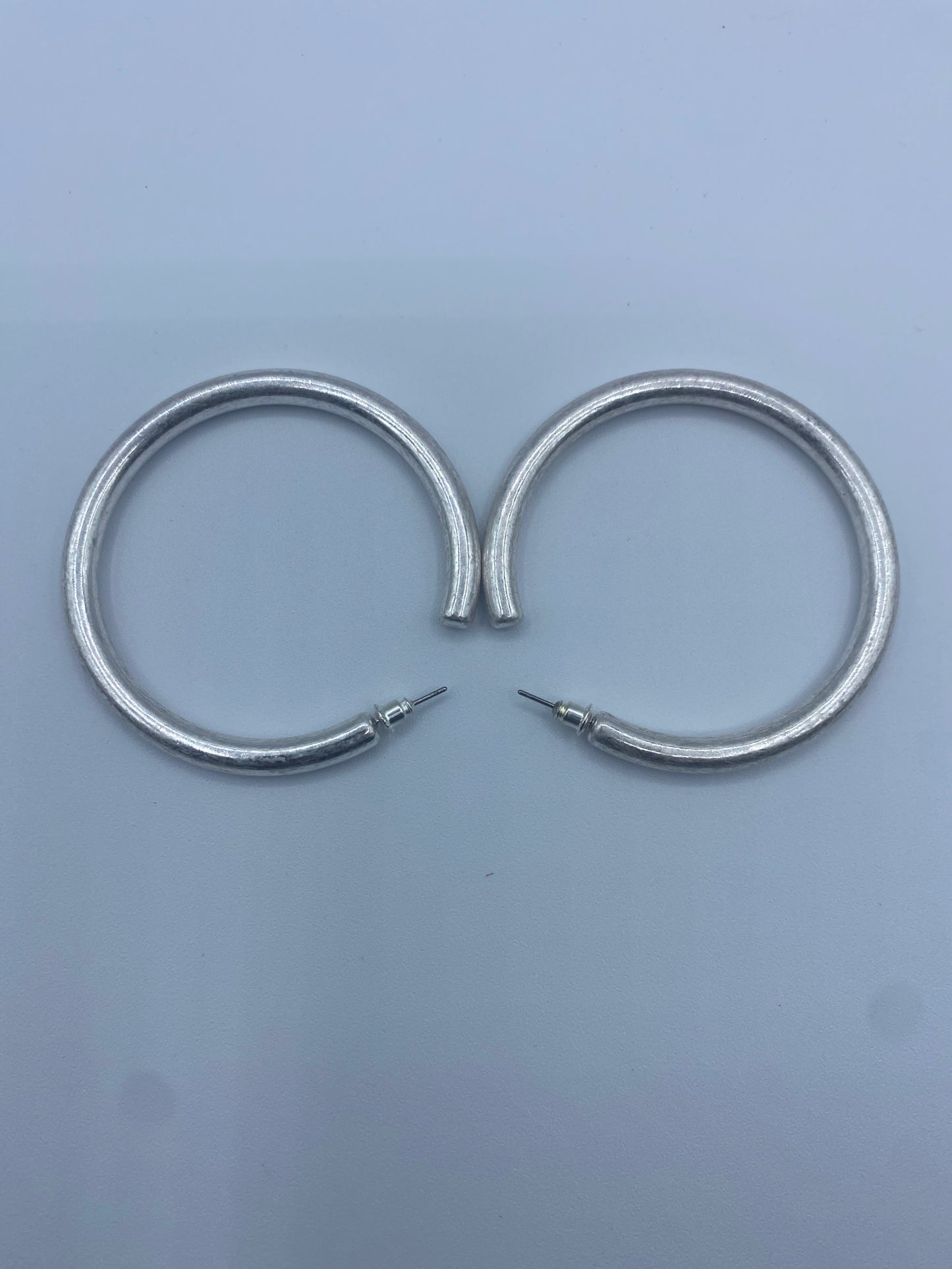 50mm Silver Hoop Earrings