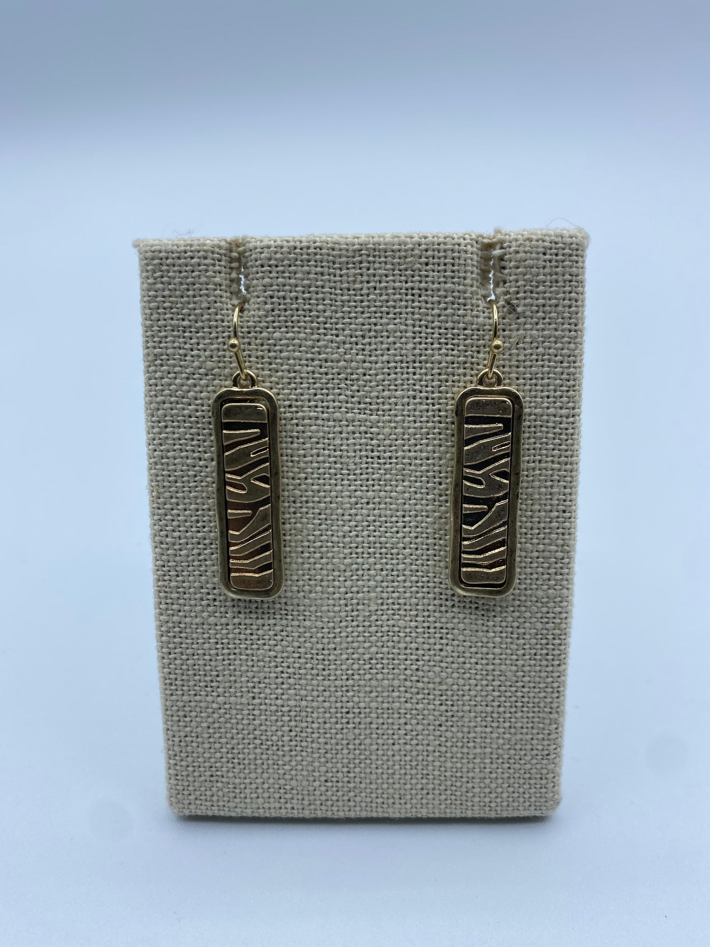 Gold Animal Print Bar Earrings