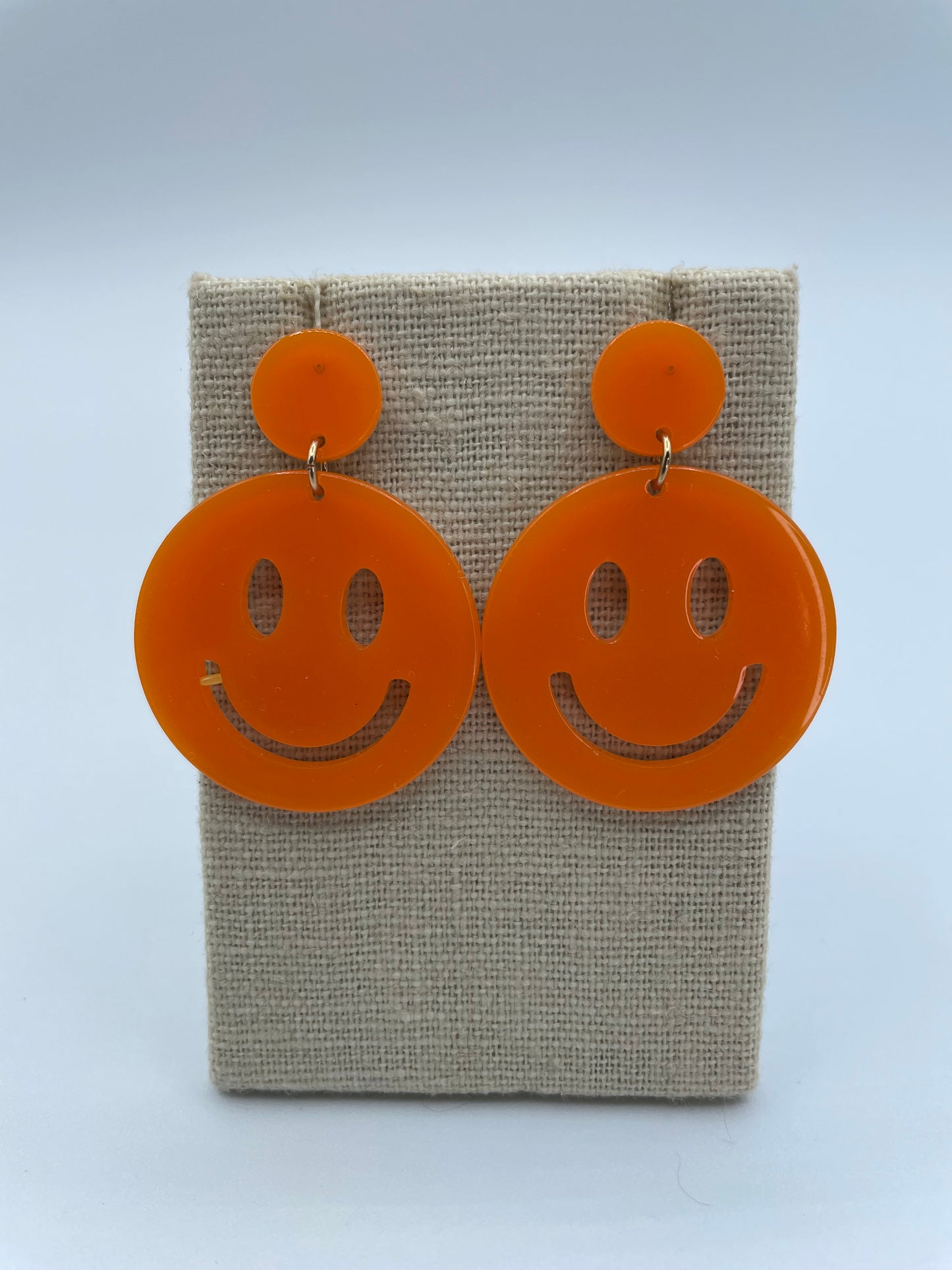 Orange Dangle Smiley Face