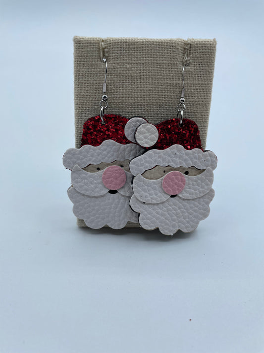 Faux Leather Santa Faces