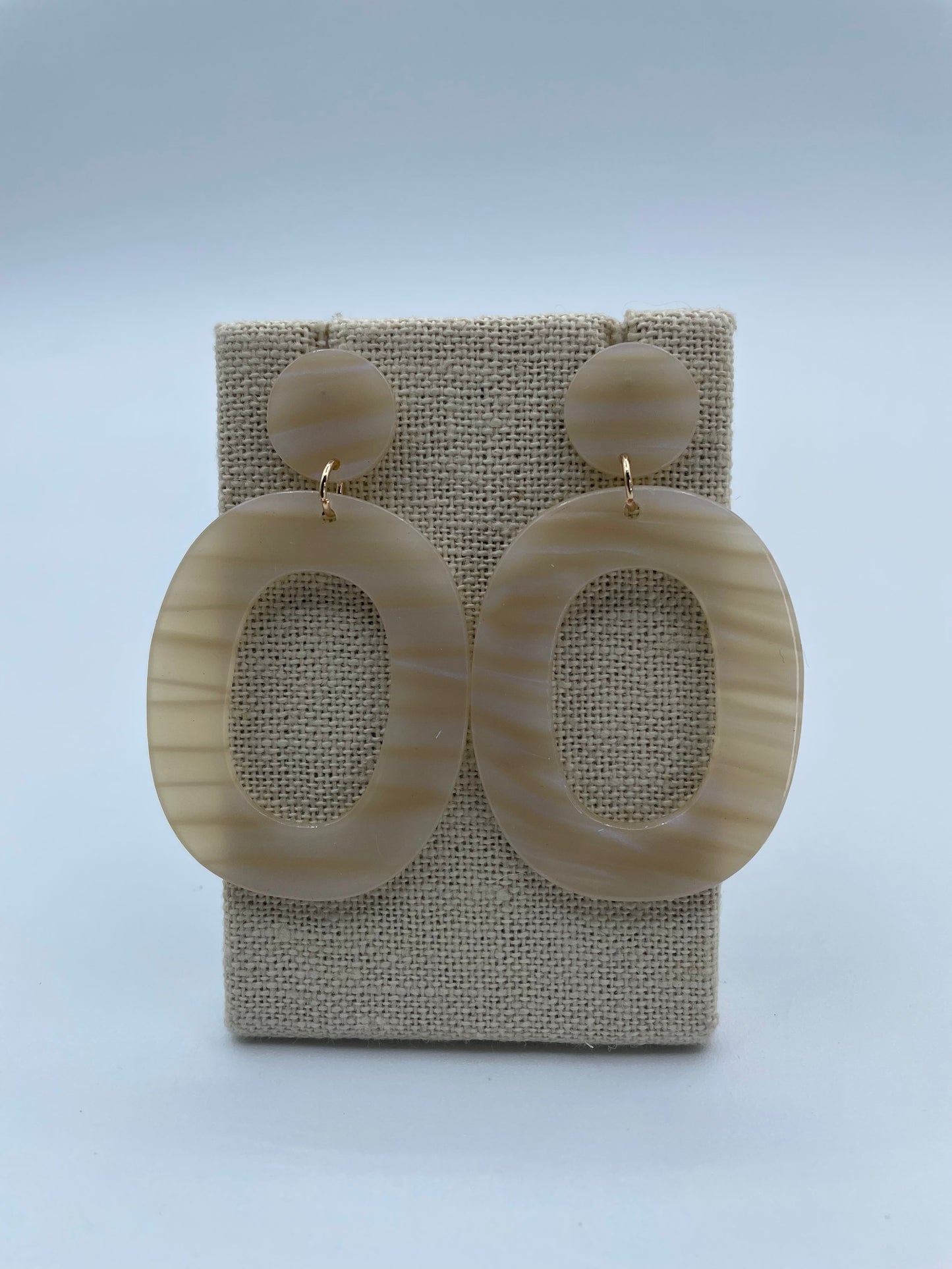 Ivory and Iridescent Acrylic Earrings