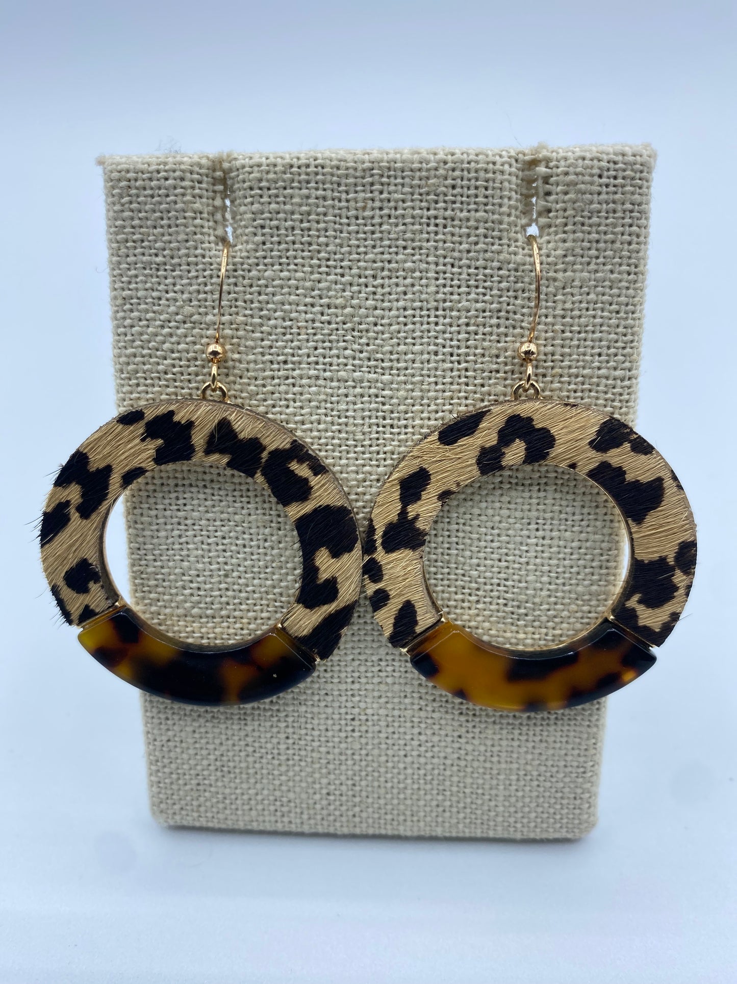 Acrylic and Wooden Animal Print Earrings
