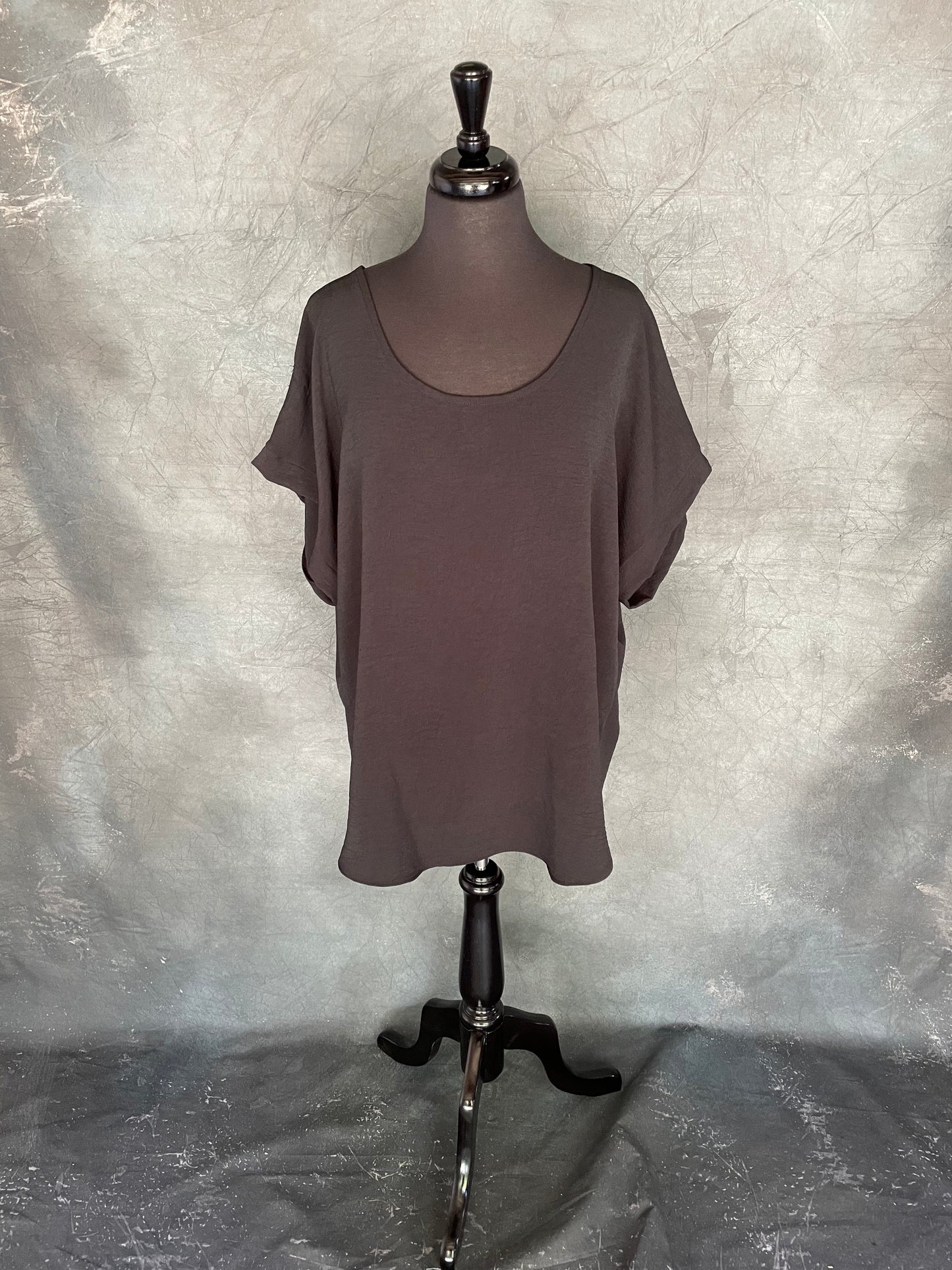 Black Scoop Neck Top