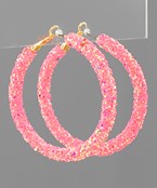 Light Pink Glitter Hoops