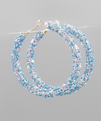 Blue Glitter Hoops