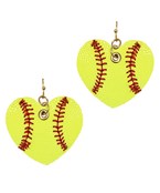 Softball Heart Earrings