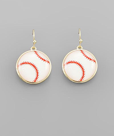 Epoxy Baseball Earrings
