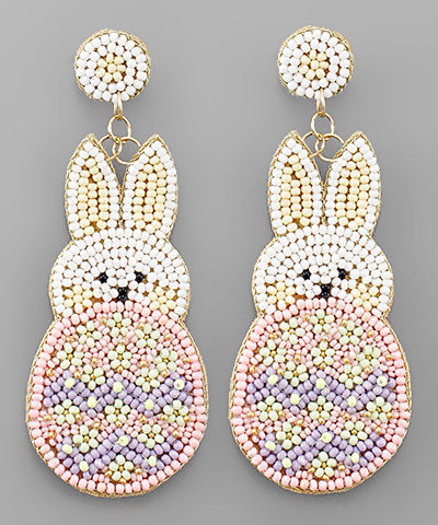 Beaded Easter Bunny Earrings