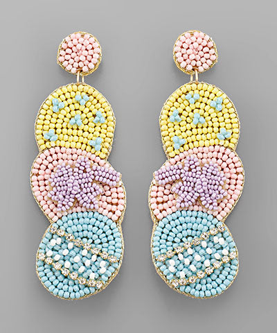 Beaded Easter Egg Earrings