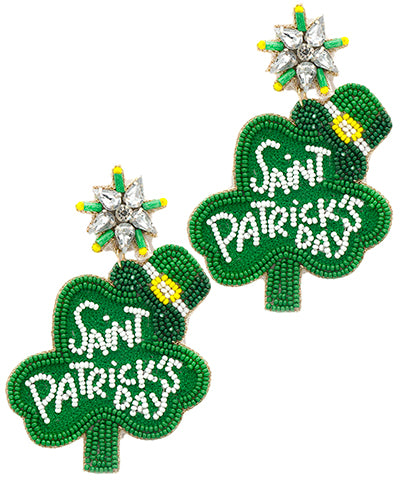St Patrick's Day Clover Earrings