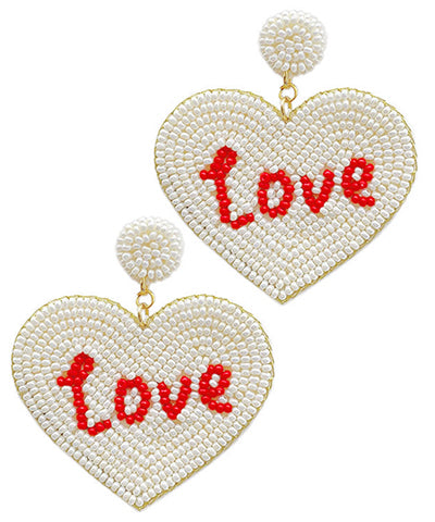 Ivory Love Heart Earrings