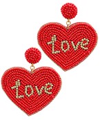 Red Love Heart Earrings