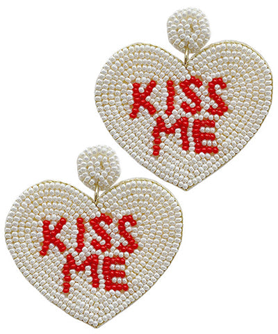 White Kiss Me Earrings