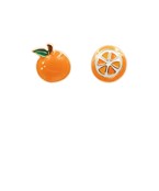 Orange Enamel Fruit Studs