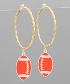 Circle Hoops With Football Dangle