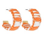 Orange and White Raffia Hoops