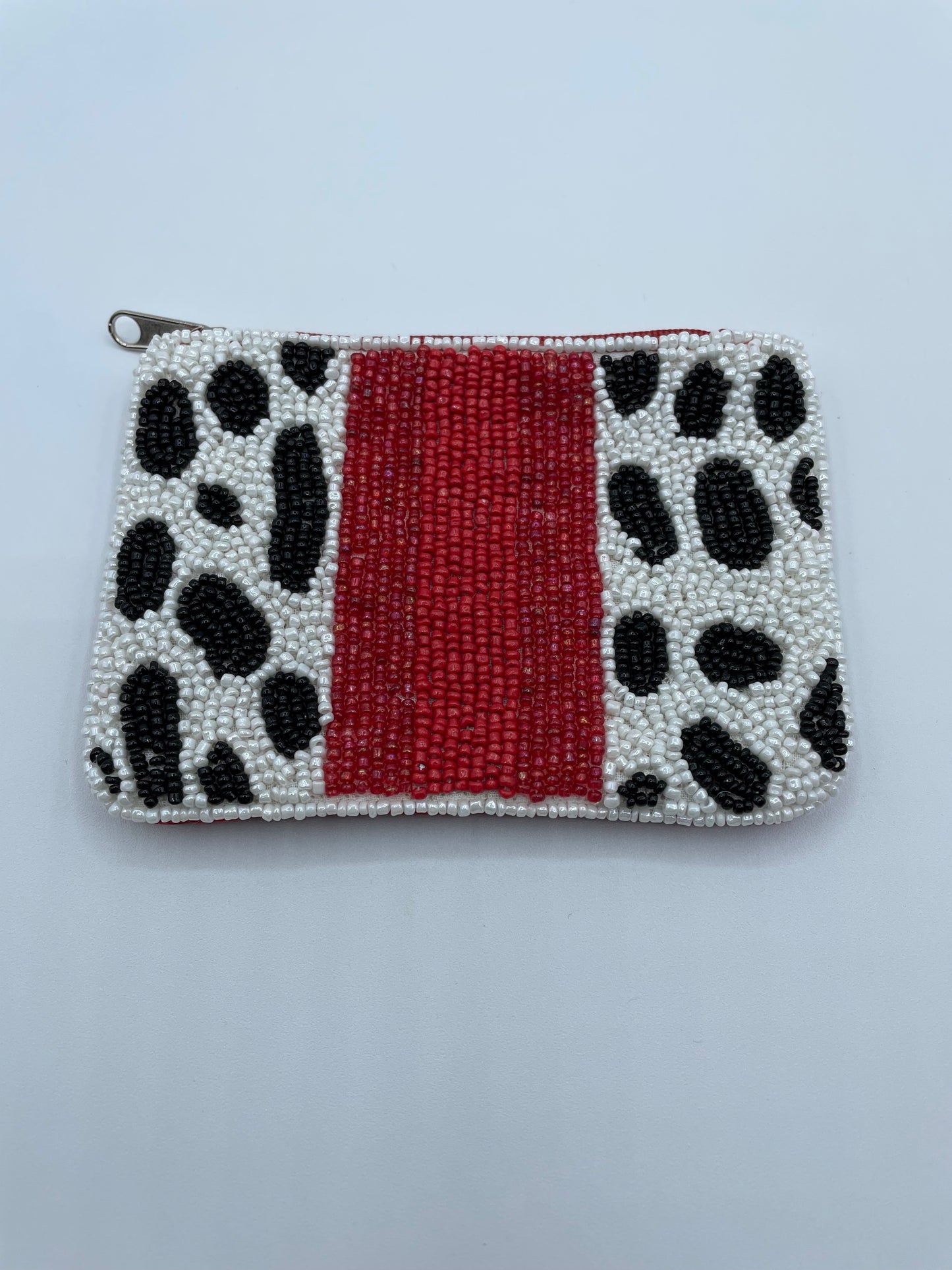 White Animal Print Coin Purse