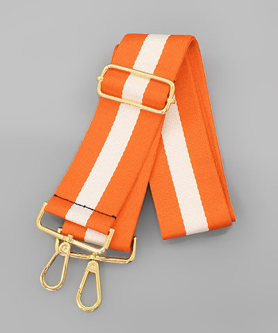 Gameday Orange and White Guitar Purse Strap
