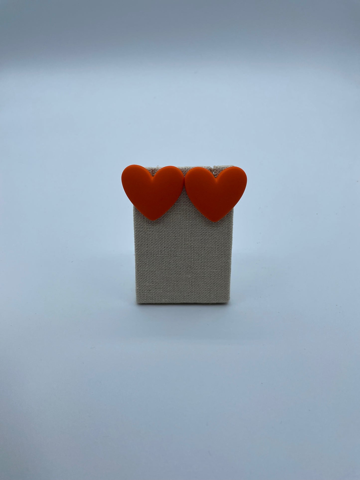 Orange Heart Shaped Earrings